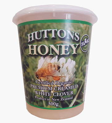 Certified Organic Clover Honey (Huttons) - 1kg